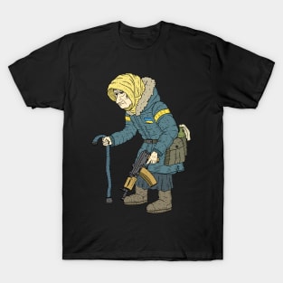 tactical babushka, Ukrainian grandma. T-Shirt